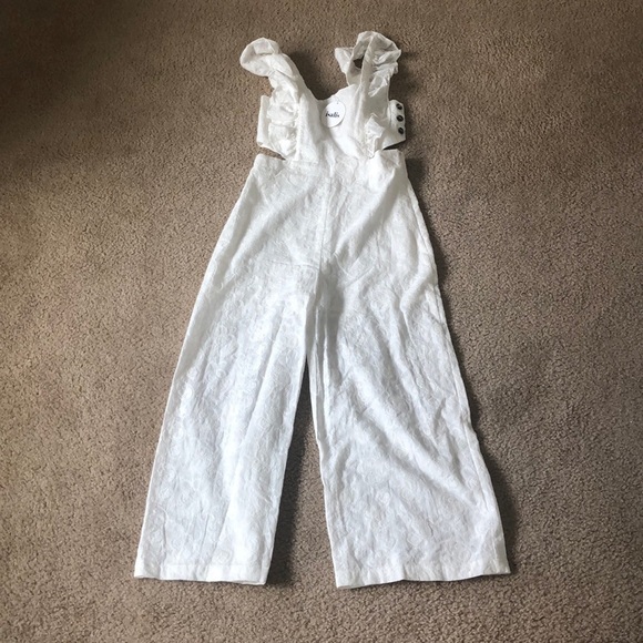 Isalis Pants - Isalis Sabrina Ruffle Jumpsuit size small NWT